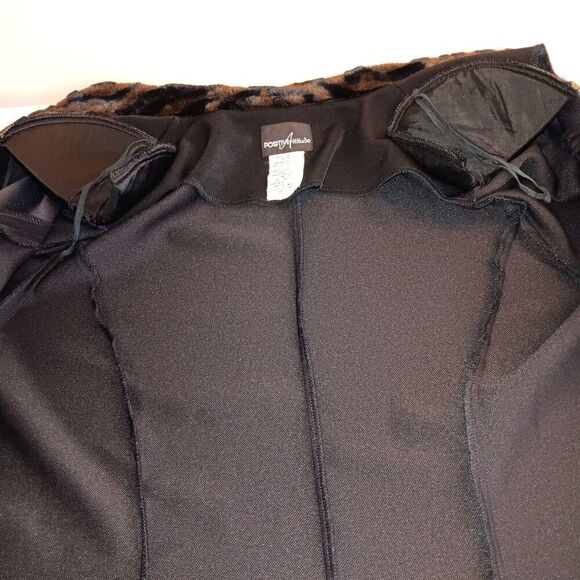 Vtg Black Button Blazer w/Faux Fur Collar and Cuffs Size 16 - Positive Attitude - Picture 9 of 9